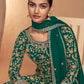 Green Real Chinnon Embroidered Wedding Festive Palazzo Suit - Emponline | Swadesiicart