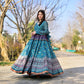 Aayaa Pure Chanderi Gown With Heavy Digital Print - Multi Color