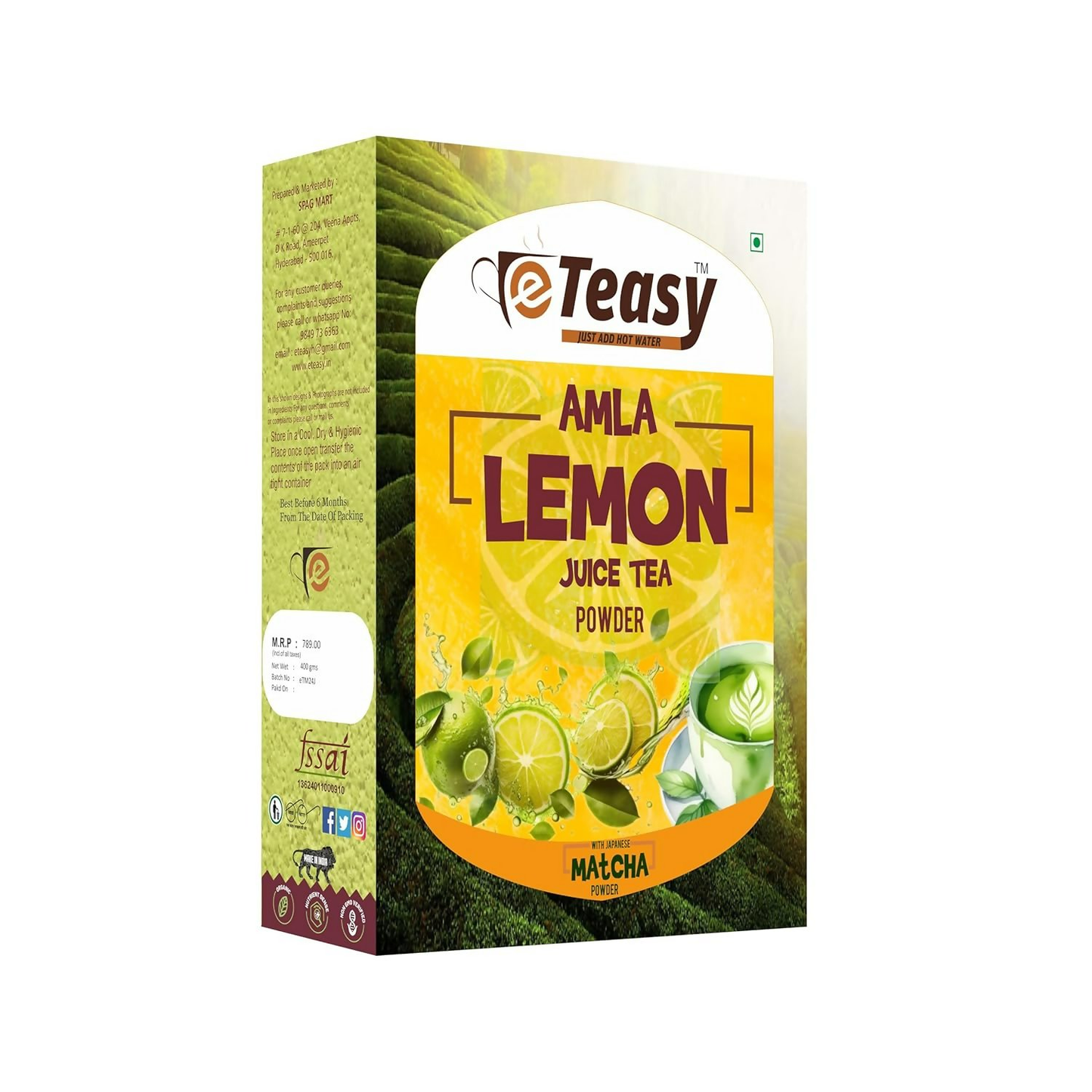 Eteasy Japanese Ceremonial Grade Matcha Honey Lemon Juice Green Tea | Swadesiicart