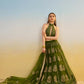 Aastha Fashion Mehandi Green Butterfly Net Tone To Tone Cotton Thread Work And Sequence Work Embroidery Wedding Wear Lehenga Choli