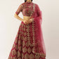 House of Panchhi Women Rosegold Net Embroidered Mirror Lehenga & Blouse with Dupatta | Swadesiicart