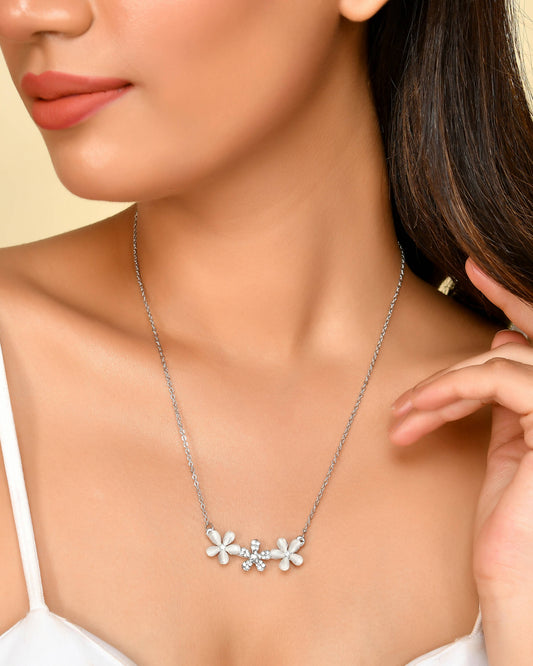VOJ Women Beads Stainless Steel Sliver-Plated Chain with Star-Shape Pendant - Swadesiicart