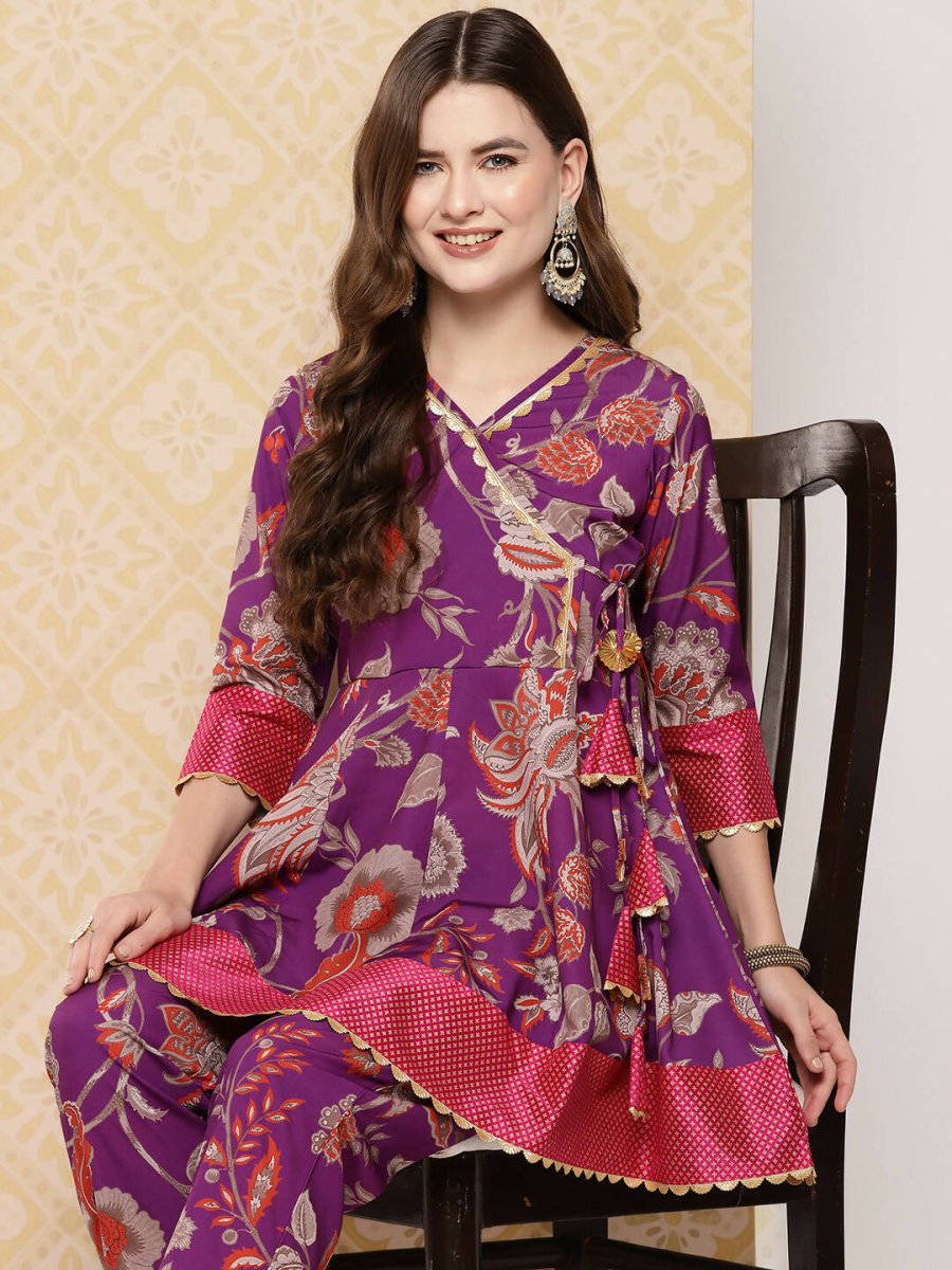 Ahalyaa Women's Traditional Wear Co-ods - Purple | Swadesiicart