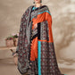 Aayaa Designer Winter Collection Printed Saree With Shawl - Multi Color