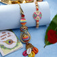 NVR Women & Men Set of 2 Multicolor Artificial beads Bhaiya Bhabhi Rakhi With Roli Chawal | Swadesiicart