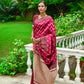 Vishnu Weaves Women's Pink Handloom Raw Silk Zari Woven Saree with Blouse - Swadesiicart