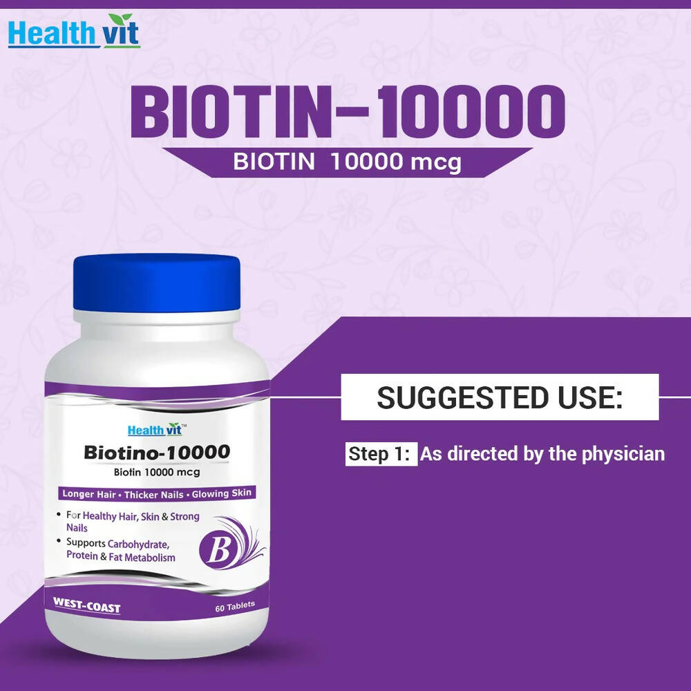 Healthvit Biotino-10000 Tablets - Swadesiicart
