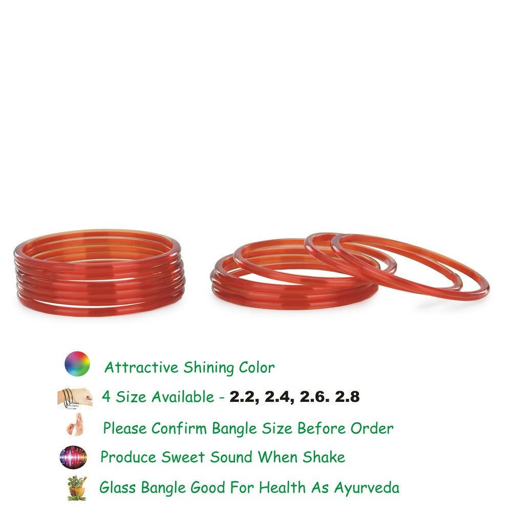 Afast Shining Red Glass Wedding, Party, Daily Use Bangle Set, Set Of 12 - Swadesiicart