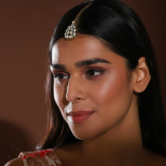 Meenakari Kundan Maang Tikka- Ruby Raang | Swadesiicart