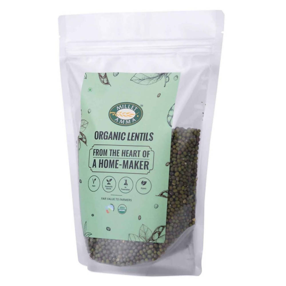 Millet Amma Organic Green Gram Dal Whole - Swadesiicart