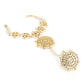Women's Gold-Toned White Brass Kundan Gold-Polished Charm Bracelet - Ruby Raang - Swadesiicart