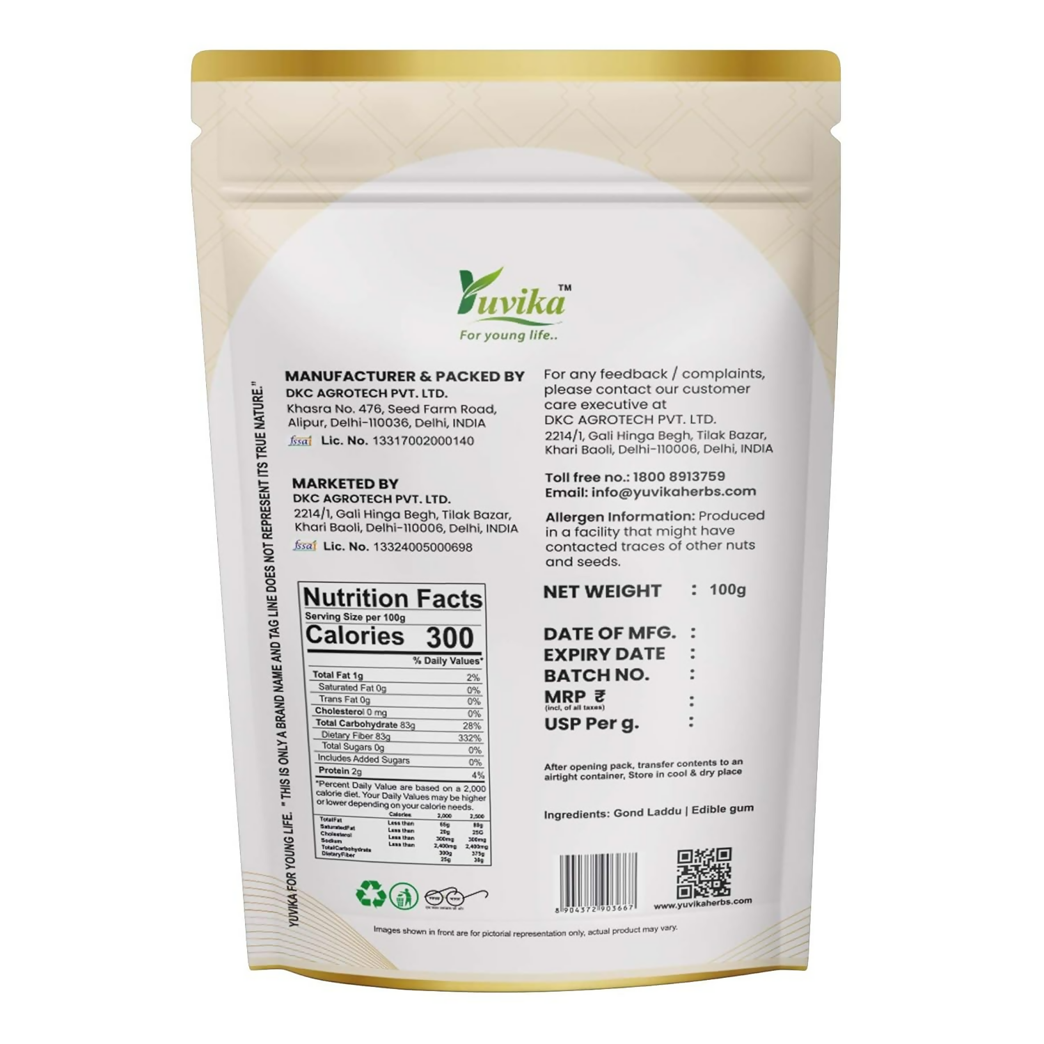 Yuvika Gond Batan - Gond Ladoo - Acacia Arabica Wild - Arabic Gum | Swadesiicart