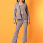 Myshka Women's Lavender Solid Coat With Trousers - Swadesiicart