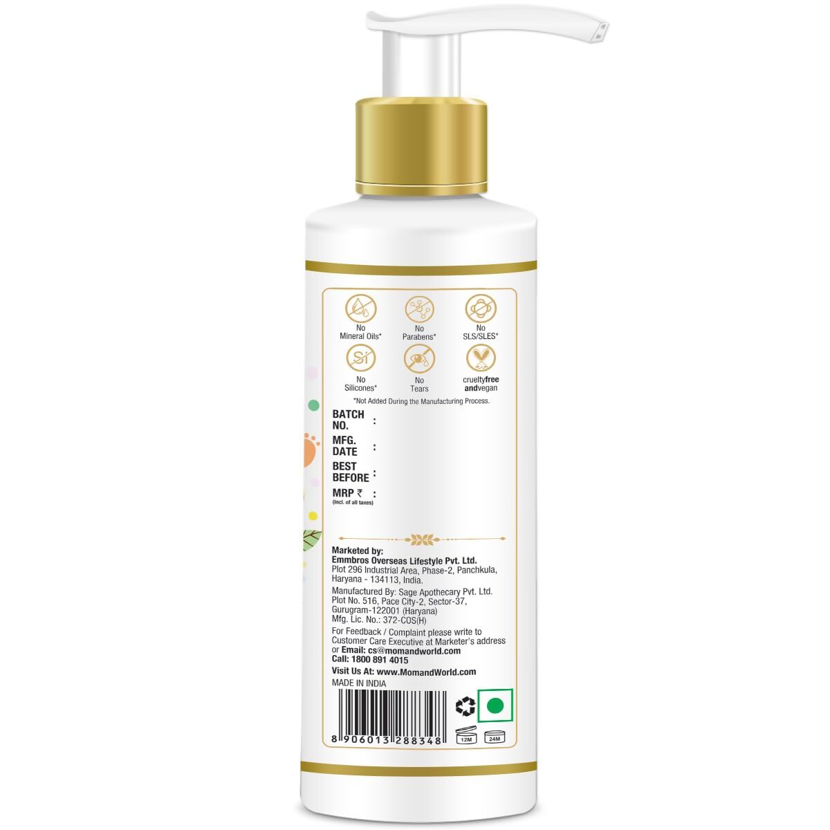Mom & World Tear Free Baby Shampoo - Swadesiicart