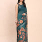 Shree Shyam Fashion Linen Cotton Teal Blue Saree