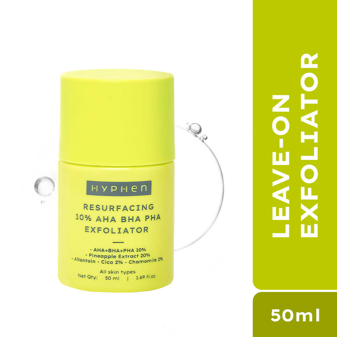 Hyphen By Kriti Sanon Resurfacing 10% AHA BHA PHA Exfoliator With 20% Pineapple Extract, Smoothens Texture, Unclogs Pores, Non-irritating | Swadesiicart