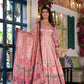 Partywear Designe rPeach Dola Silk Anarkali suit with Dupatta - Samyukta - Swadesiicart