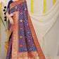 Jyoti Fashion Women's Navy Blue Patola Silk Zari Woven Saree with Blouse | Swadesiicart