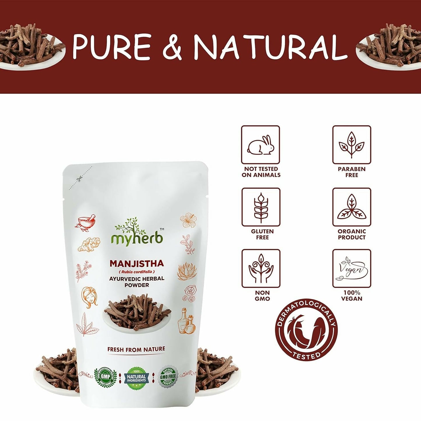Myherb Pure Natural Organic Manjistha Powder - Swadesiicart