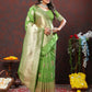 Lorenvalley Fashion Parotgreen Soft Silk Woven Design Gold Zari Weaving Saree - Swadesiicart