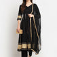 Rudra Bazaar Black Anarkali Kurti & Pyjamas With Duppata | Swadesiicart