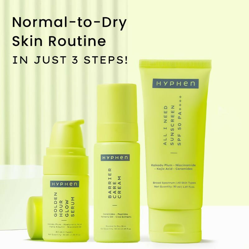 Hyphen By Kriti Sanon Skincare Routine with Glow Serum, Moisturizer & Sunscreen For Normal To Dry Skin Combo | Swadesiicart