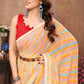 Aafreen Partywear Designer Yellow Georgette Fancy Ready Wear Saree