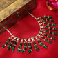 Ruby Raang Green Kundan And Emerald Collar Necklace | Swadesiicart