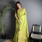 Joban Fashion Light Green Banarasi Soft Lichi Silk Checks & Woven Saree | Swadesiicart