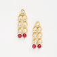 Stone Kundan Earrings - Ruby Raang - Swadesiicart