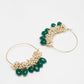 Pearl & Emerald Loops - Ruby Raang | Swadesiicart