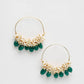 Pearl & Emerald Loops - Ruby Raang | Swadesiicart