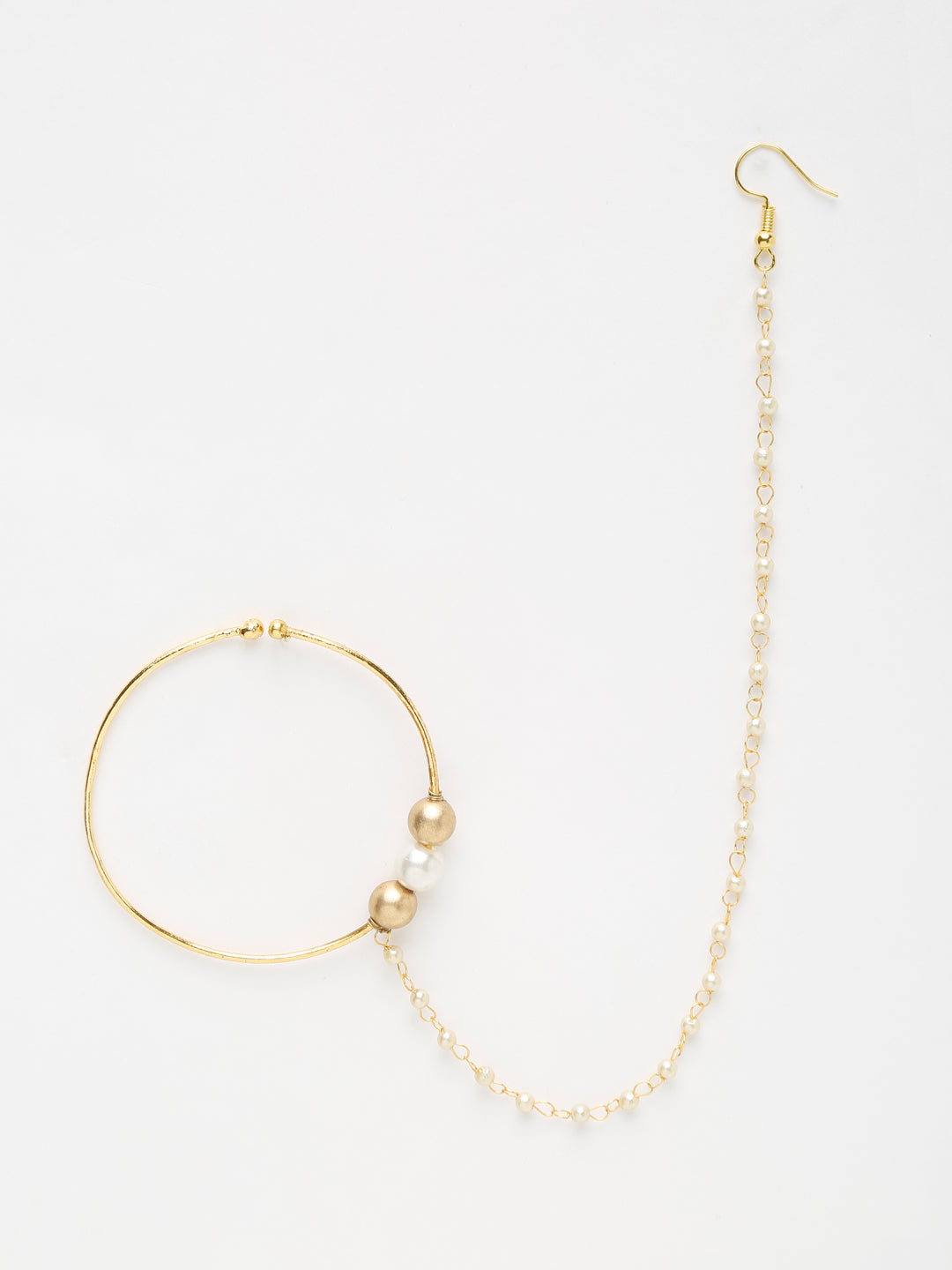 Gold-Polished Stone Nose Ring - Ruby Raang | Swadesiicart