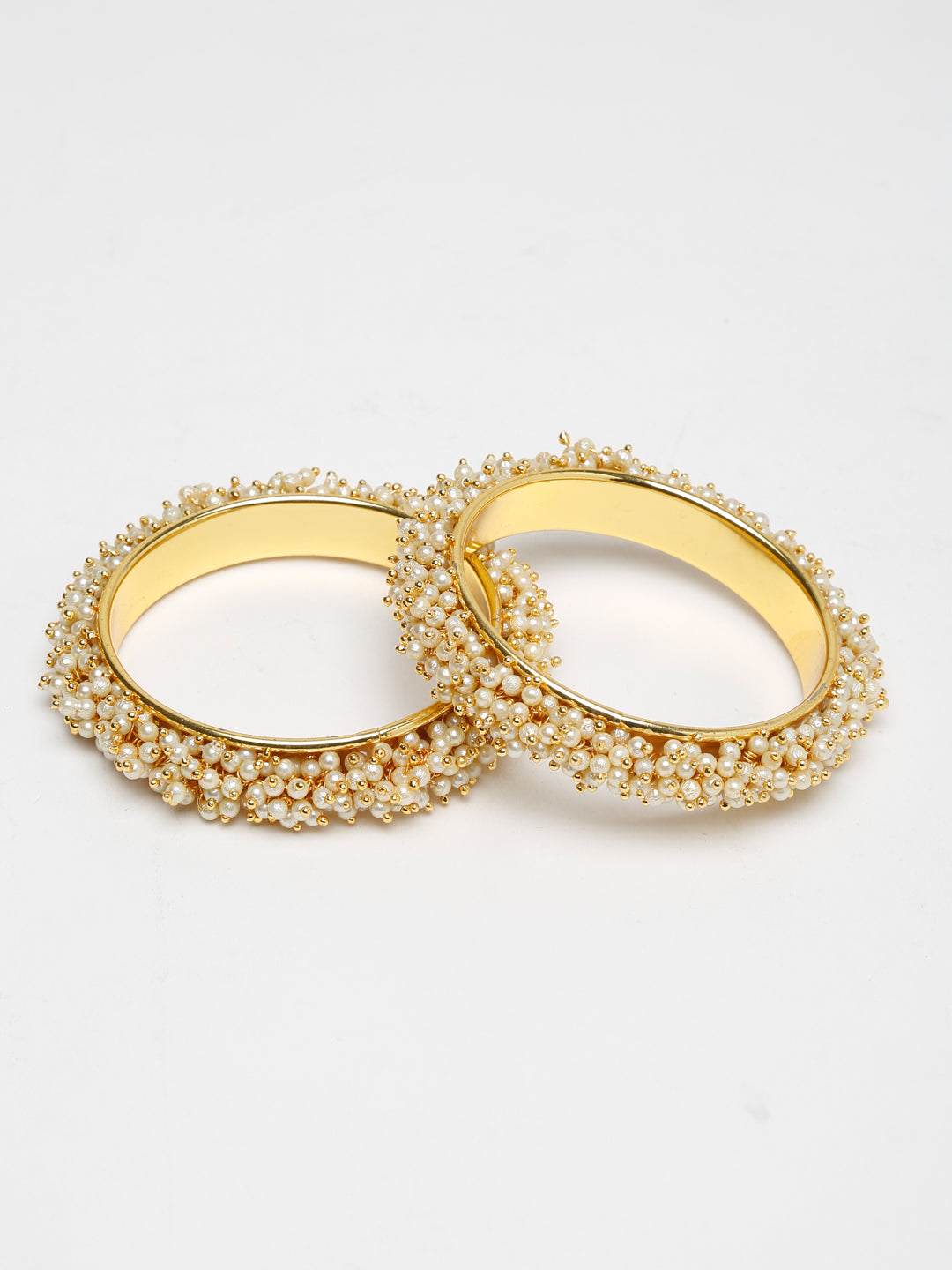 Pearl Embellished Bange Set Of 2 - Ruby Raang - Swadesiicart