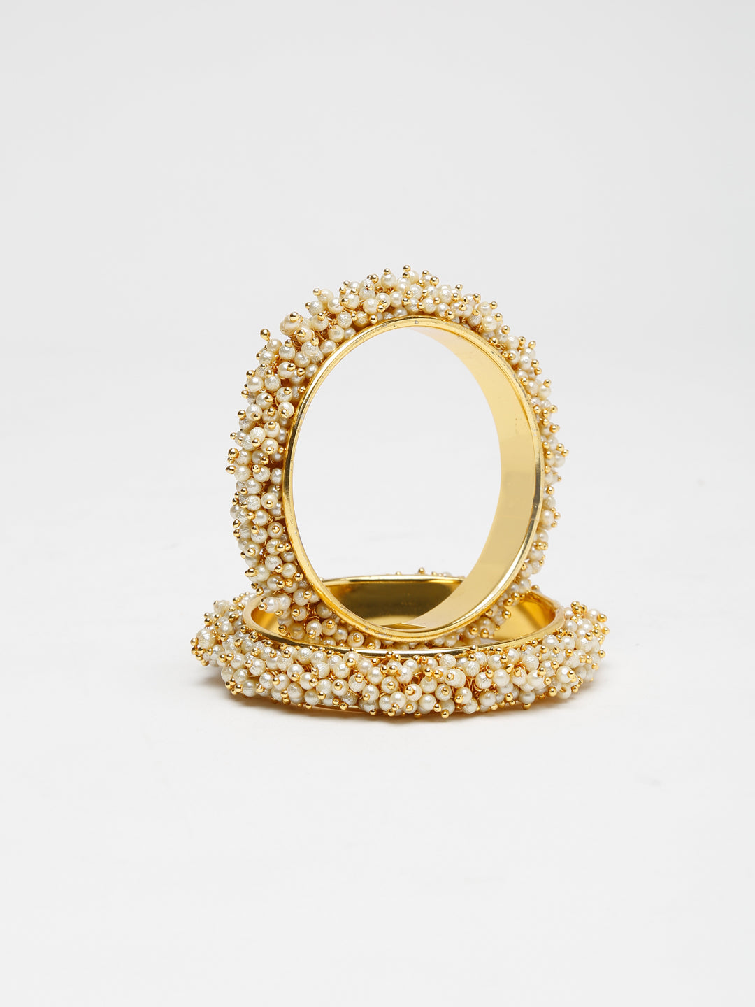 Pearl Embellished Bange Set Of 2 - Ruby Raang - Swadesiicart