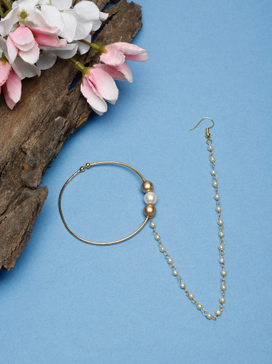 Gold-Polished Stone Nose Ring - Ruby Raang | Swadesiicart