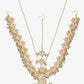 Gold-Polished White Kundan-Studded Beaded Maharani Matha Patti - Ruby Raang | Swadesiicart