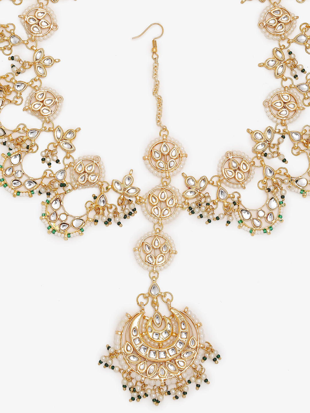 Women's Gold Kundan Maharani Matha Patti - Ruby Raang | Swadesiicart