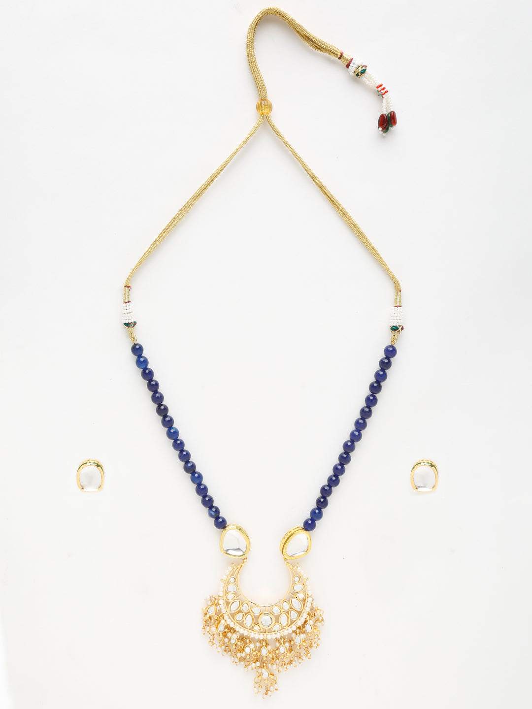 Stone Kundan Neckpiece With Studs - Ruby Raang - Swadesiicart