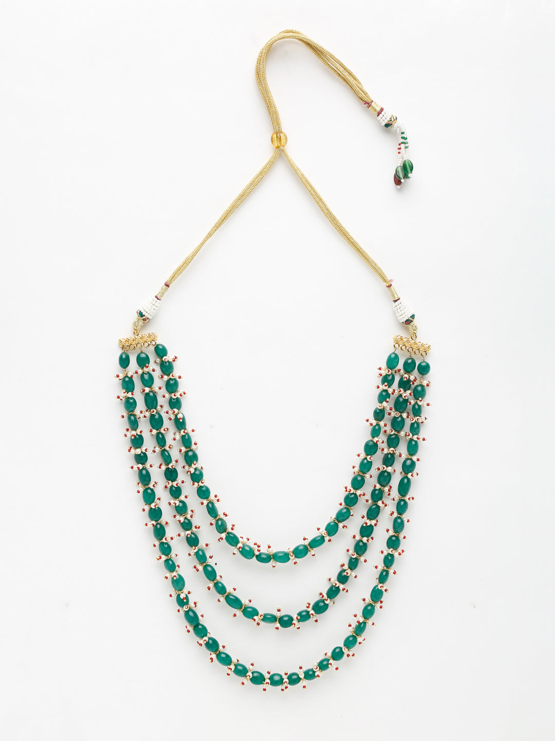 Long Stone Layered Neckpiece - Ruby Raang | Swadesiicart