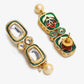White Gold Toned Meenakari Kundan Choker With Earrings - Ruby Raang | Swadesiicart