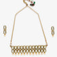 White Gold Toned Meenakari Kundan Choker With Earrings - Ruby Raang | Swadesiicart