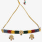 Multicoloured Kundan-Studded Beaded Choker Jewellery Set - Ruby Raang | Swadesiicart