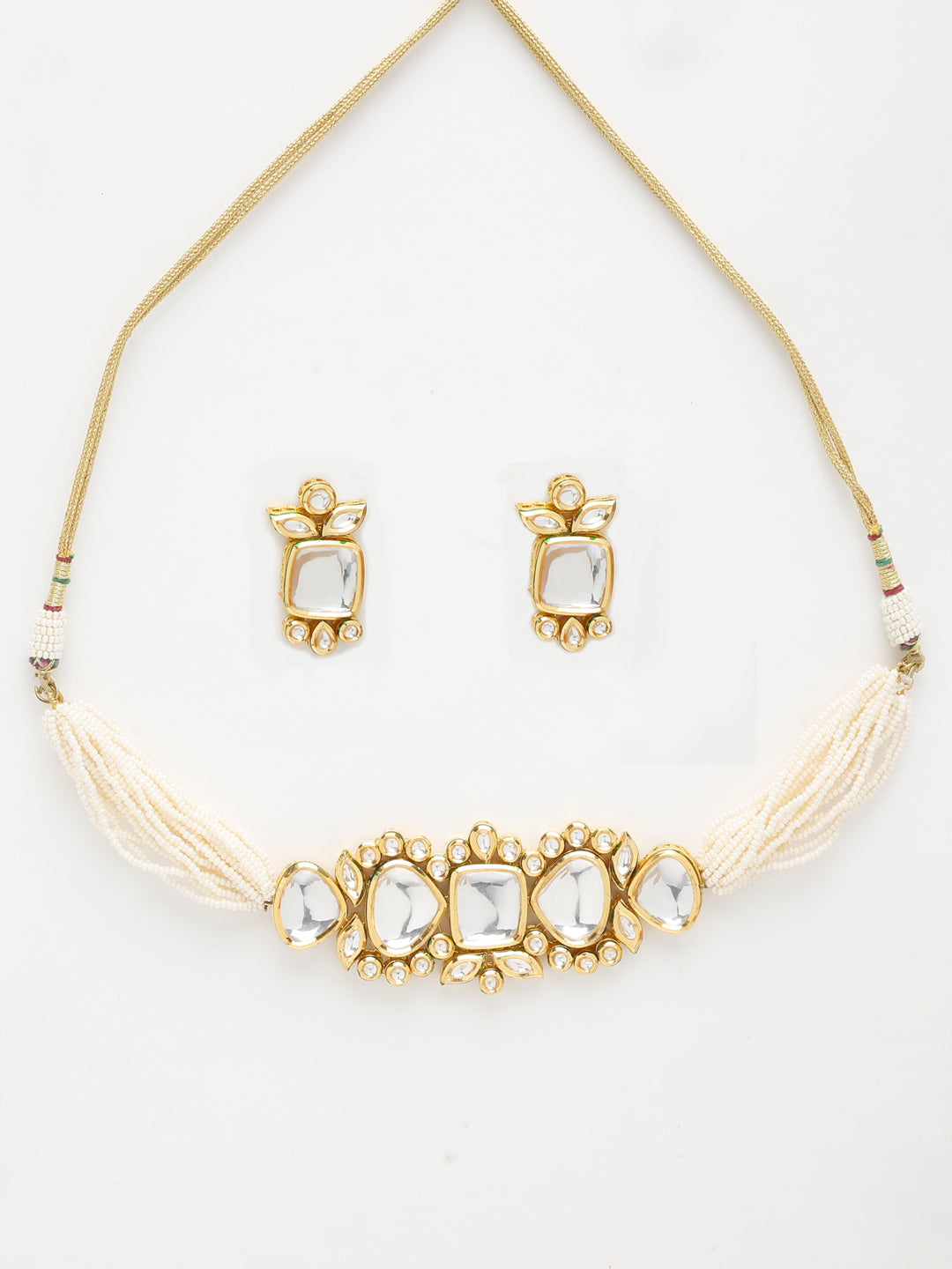 Kundan Choker With Earrings - Ruby Raang | Swadesiicart