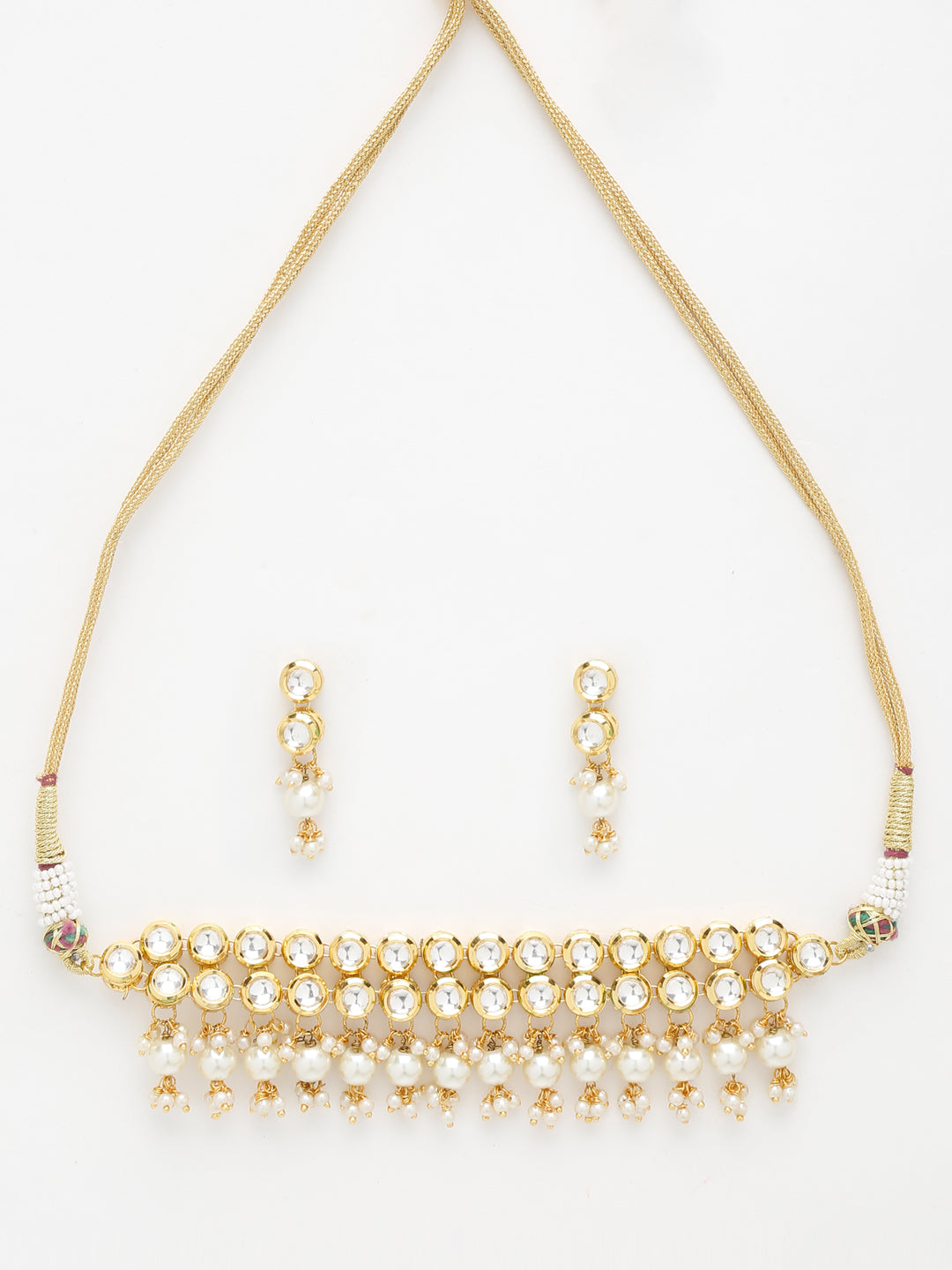 Kundan Choker With Earrings - Ruby Raang | Swadesiicart
