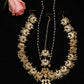 Gold-Polished White Kundan-Studded Beaded Maharani Matha Patti - Ruby Raang | Swadesiicart