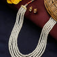 Women's White Gold-Toned Plated Kundan Layered Necklace Set - Ruby Raang - Swadesiicart