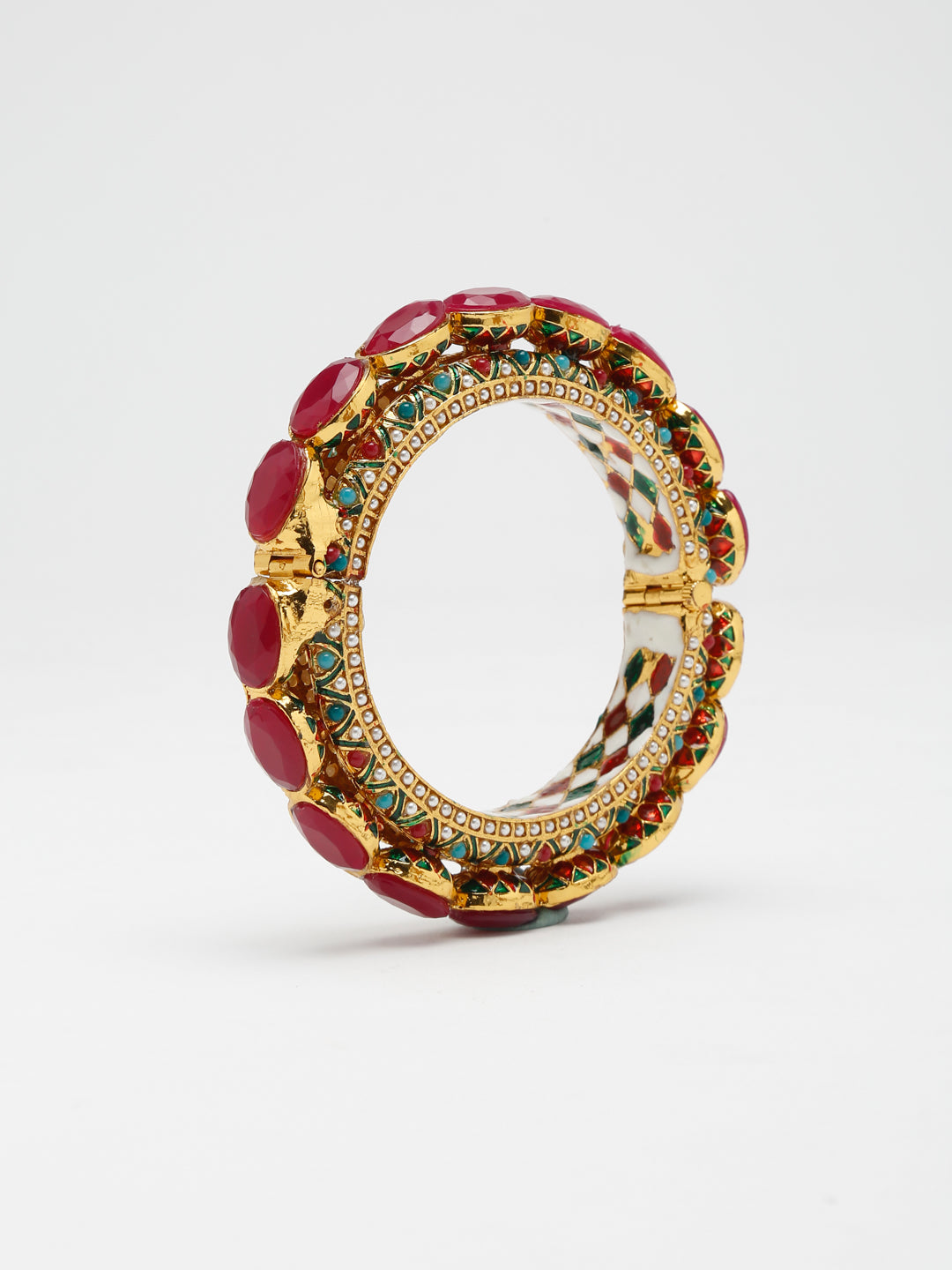 Single Multi Embellished Bangle - Ruby Raang - Swadesiicart