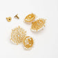 Gold White Kundan Studded Dome Shaped Jhumka Earrings - Ruby Raang | Swadesiicart