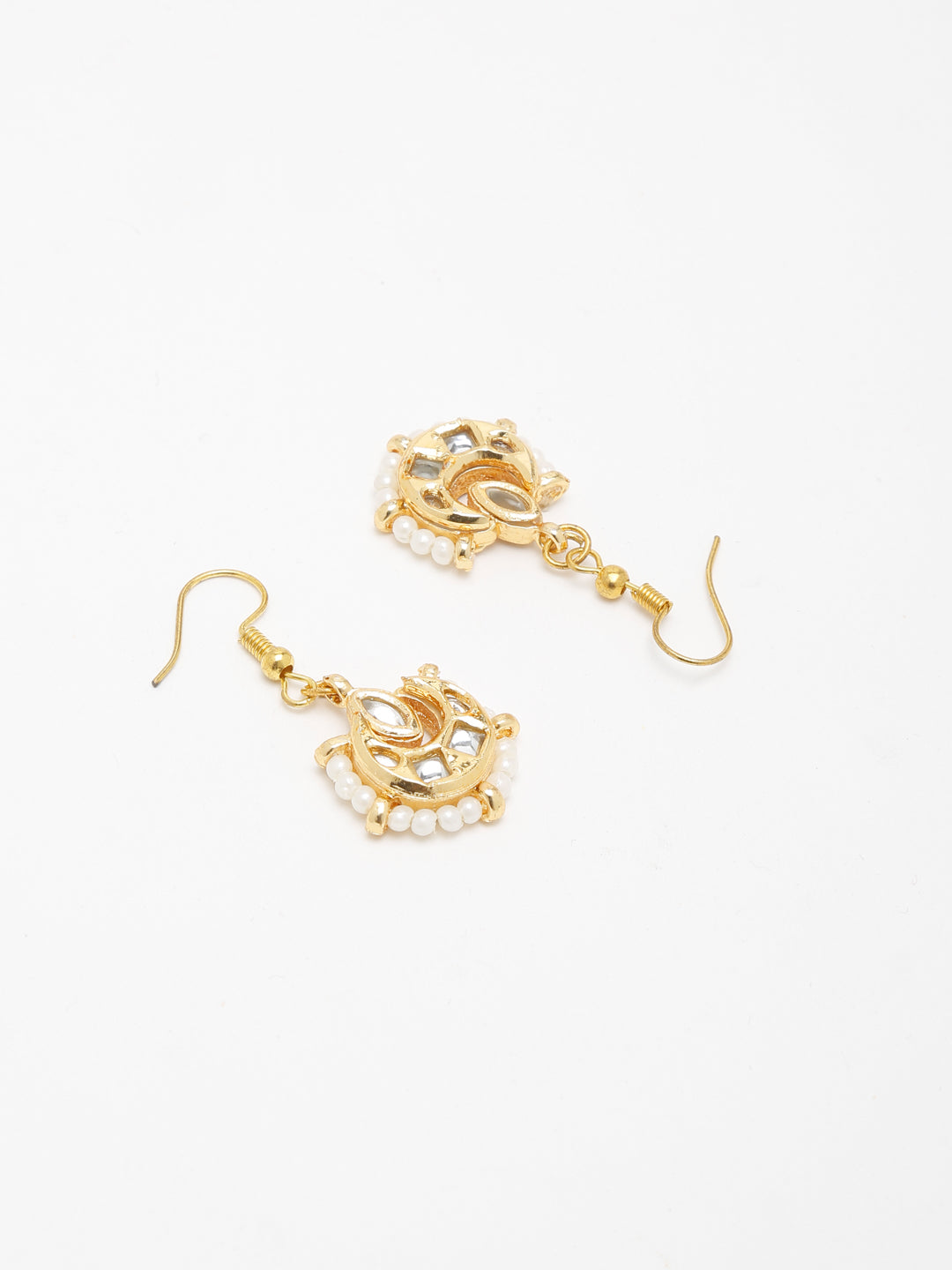 Gold-Polished Kundan Studs - Ruby Raang - Swadesiicart